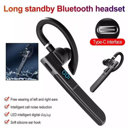 Wireless Bluetooth 5.3 Earpiece Noise Cancelling Trucker Headset Dual Mic Earbud