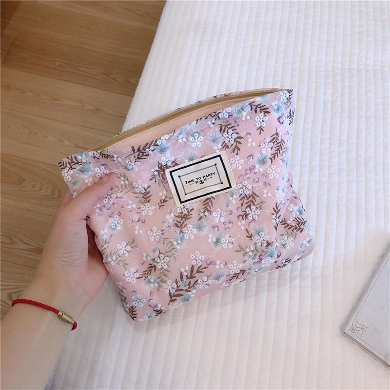 1PC Butterfly Embroidered Cosmetic Bag Travel Cosmetic Pouch Make Up Storage Bag