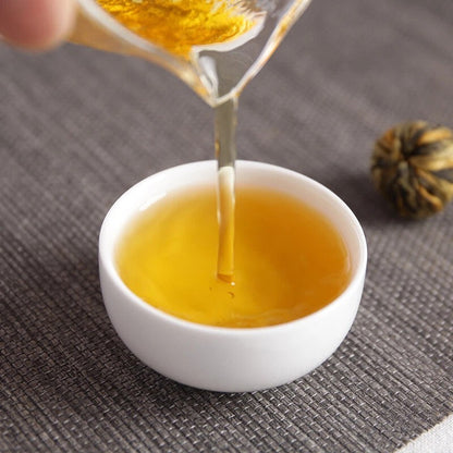 250g Organic Dian Hong Blooming Tea Ball Dragon Pearl Handmade Yunnan Black Tea