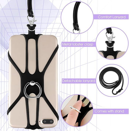 Cell Phone Strap Lanyard Case Sling Necklace Cord Holder Silicone W/ Ring Lot