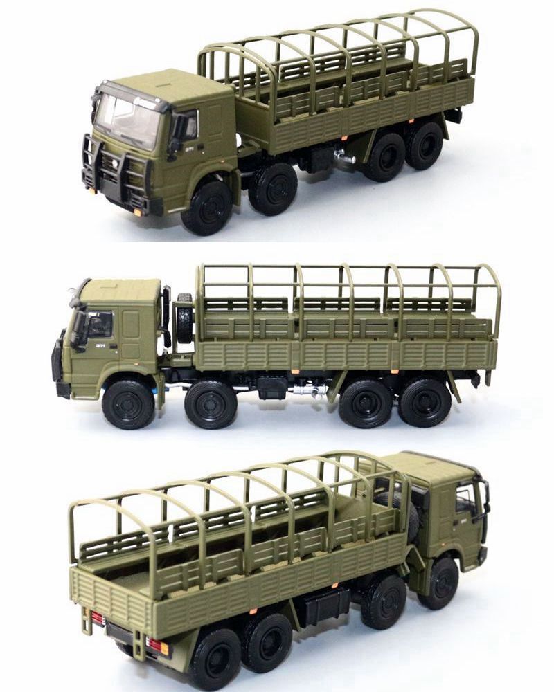 1:64 Diecast Howo Military Heavy-duty Truck Model Metal Car Model Collection Toy