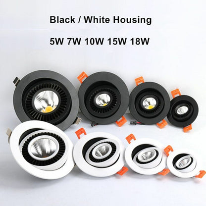 LED Recessed Downlight Rotatable Angle 5W 7W 10W 15W 18W LED Ceiling Spot Light
