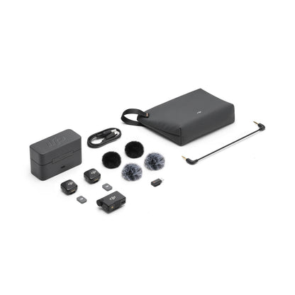 DJI Mic Mini (2 TX + 1 RX + Charging Case) Wireless Microphone for iPhone/Camera