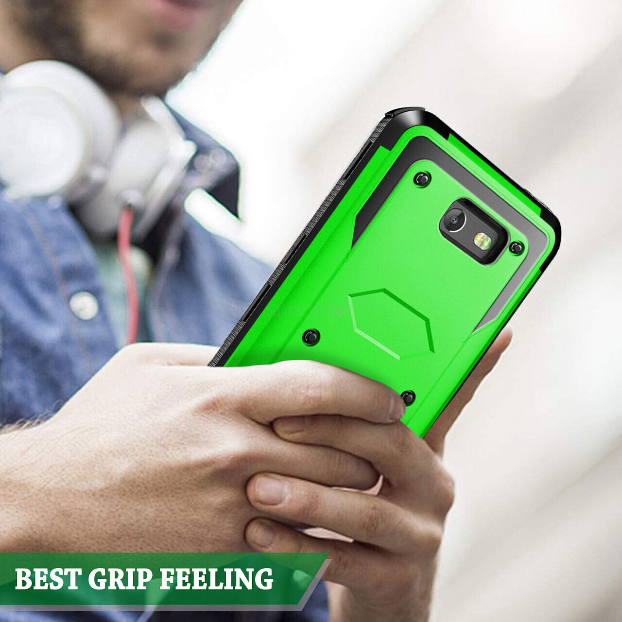 Case For Samsung Galaxy J7 2017 Clip Belt Stand Cover / Tempered Glass Protector