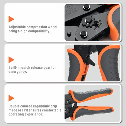 IWISS HS-05FL Wire Stripper Ratchet Crimping Plier Crimping Tool 4.8-6.3mm2