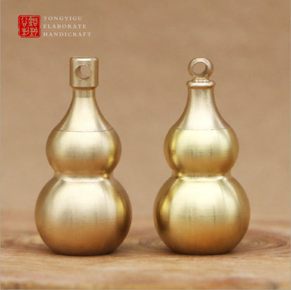 New Brass gourd waterproof pill box bottle case Pendant keychain Necklace Gifts