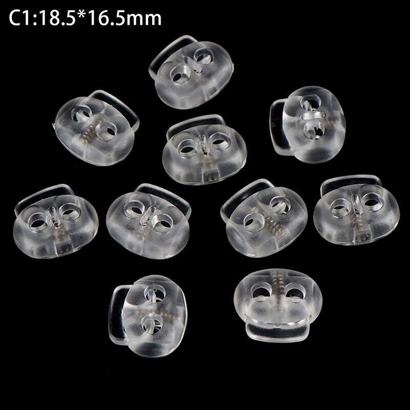10pcs Cord Lock Plastic Stopper Cord Ends Buckle DIY Shoelace Bag Accessories!