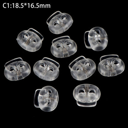 10pcs Cord Lock Plastic Stopper Cord Ends Buckle DIY Shoelace Bag Accessories!