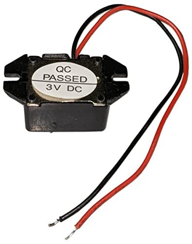 3 Pack 85dB Buzzer 3-6V DC with Wire Leads, 1.31" x 0.70" x 0.60", Black