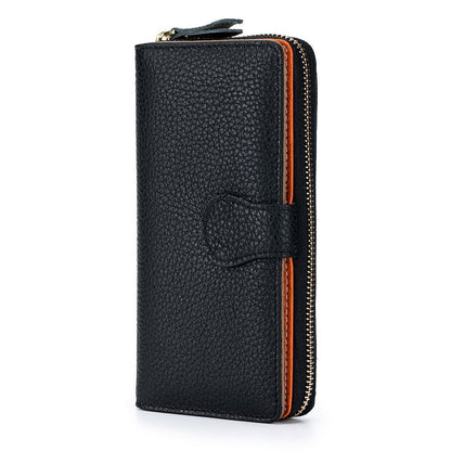 Genuine Cow Leather Long Wallets Coins Purses Clutches Bags Handbag Card Holders