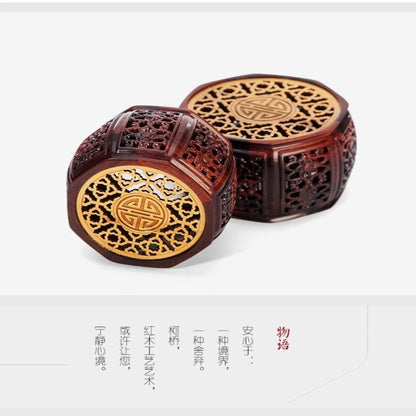 Red Sandalwood Inlaid Boxwood Stand 9x4cm Teapot Vase Base