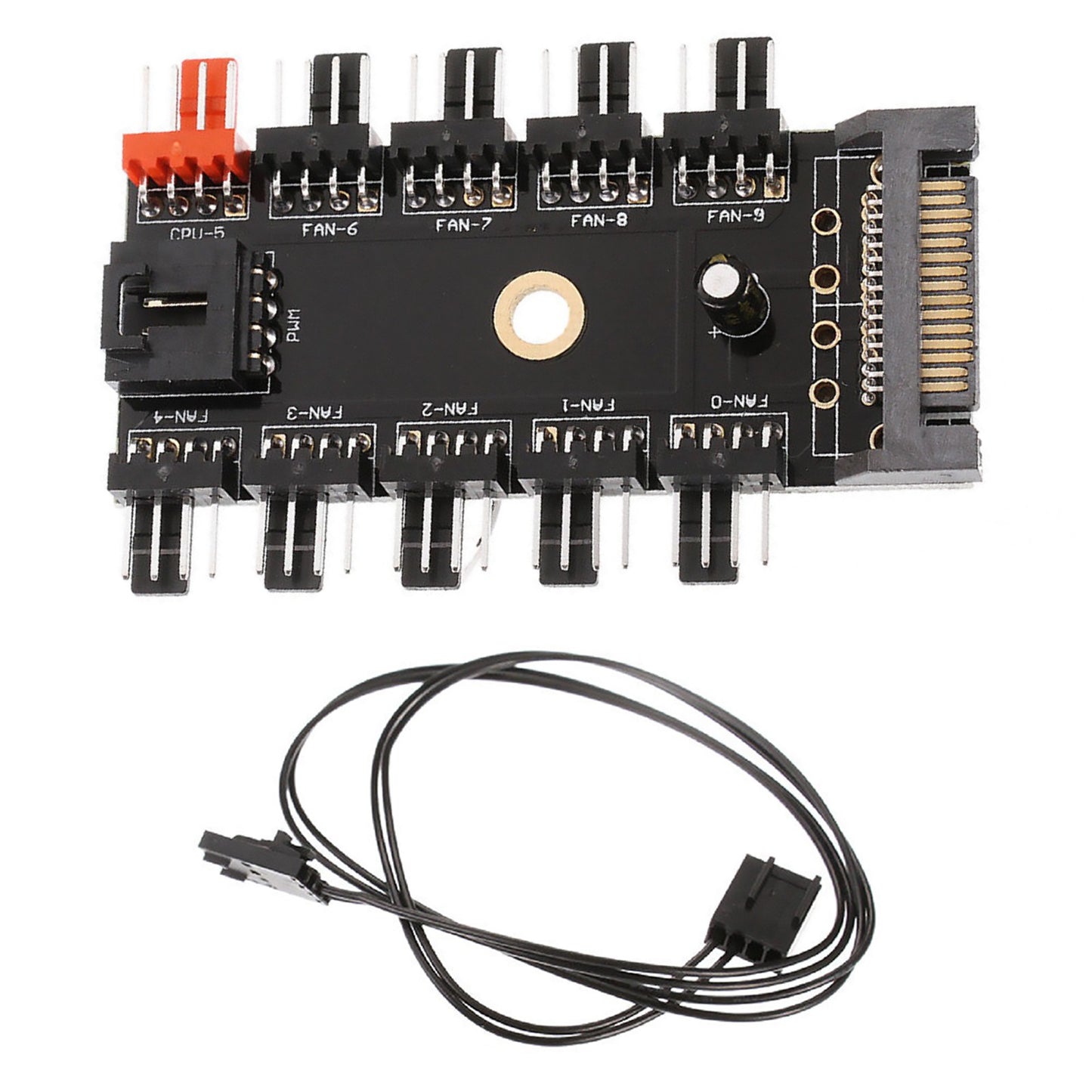 10x 4-pin PC CPU PWM Cooling Fan Speed Controller Hub SATA Power Socket Splitter