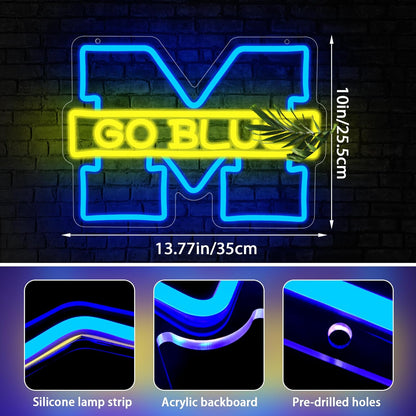 University Neon Sign for Wall Decor University Football Team Logo Led Neon Light