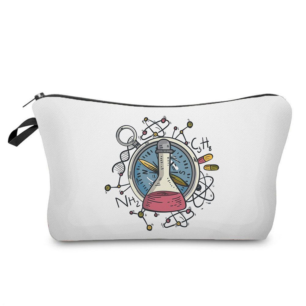 Polyester Printed Bag Makeup Traveling Case Toiletry Kit Cosmetic Storage Purse