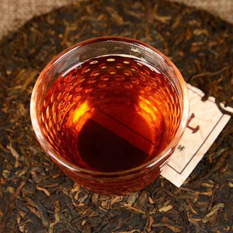 357g Yunnan Ripe Pu'er Tea Jingmai Mountain Puerh Cooked Tea Cake Old Pu-erh Tea