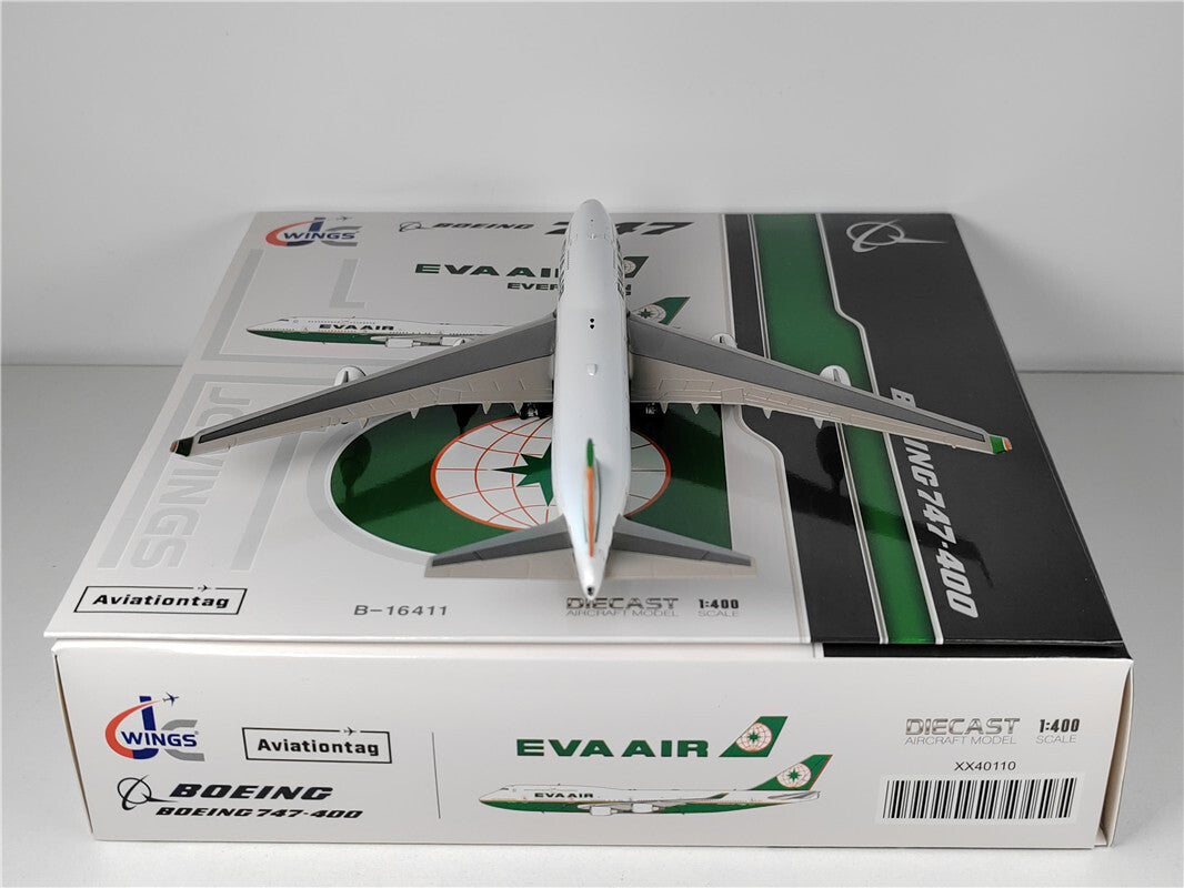 1:400 JC Wings EVA AIR BOEING B747-400 Passenger Airplane Diecast Aircraft Model