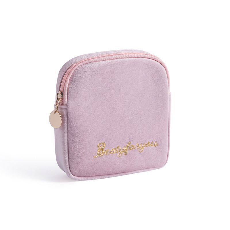 Cosmetic Bag Soft Velvet Make Up Storage Toiletry Package Travel Organizer Pouch