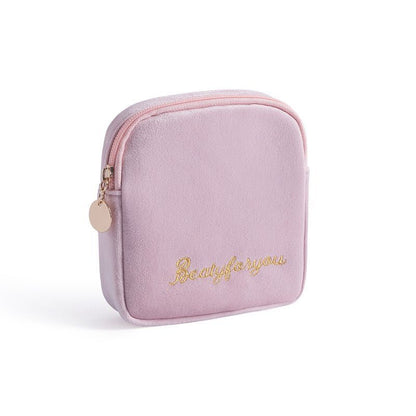 Cosmetic Bag Soft Velvet Make Up Storage Toiletry Package Travel Organizer Pouch