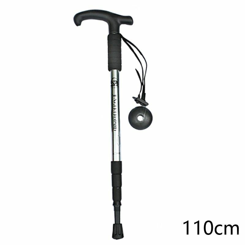 Telescopic Hiking Camping Climbing Walking Stick Trekking Pole Cane Elderly Red