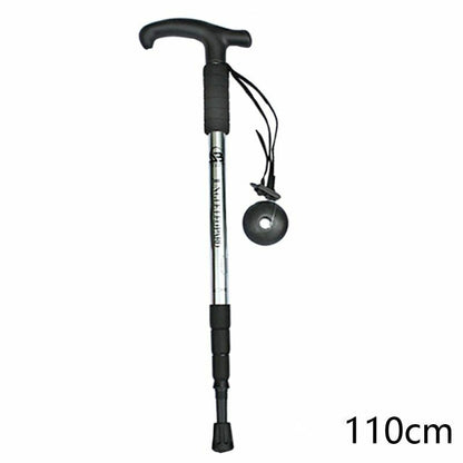Telescopic Hiking Camping Climbing Walking Stick Trekking Pole Cane Elderly Red