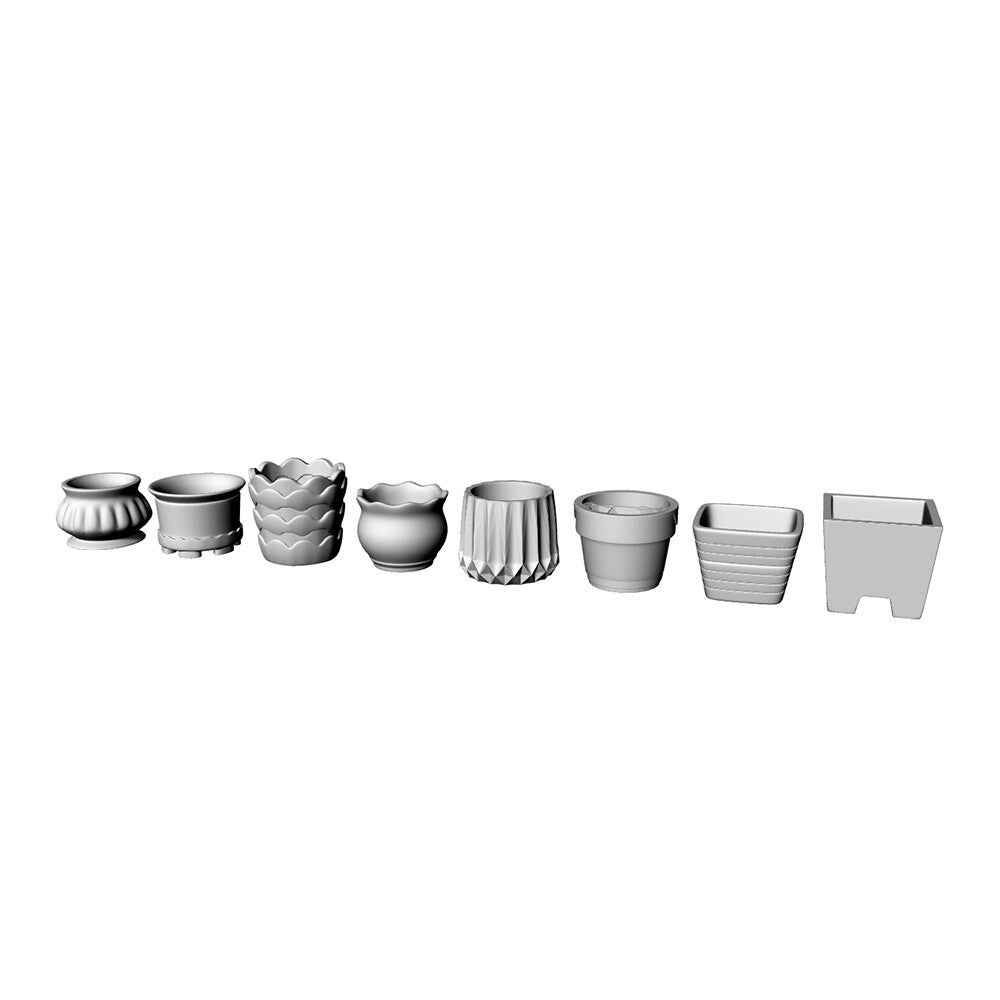 Yao's Studio LYT64006A 1/64 Model Railroads Display Prop Flower Pots