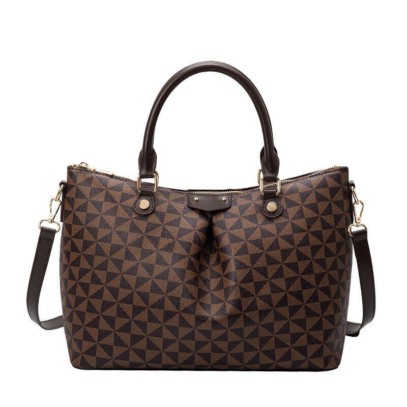 Large Handbag Women's Shoulder Bag Underarm Tote Purse Vintage Plaid Pouch 1 PC