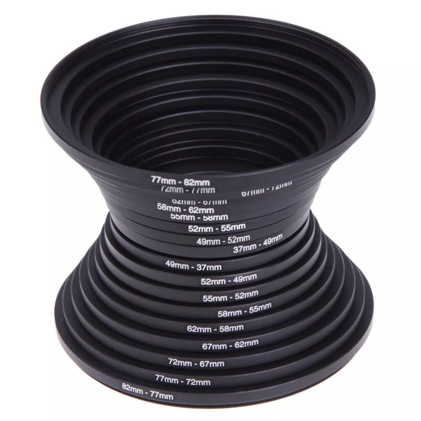 DSLR Camera Lens Filter Adapter Ring Aluminum Alloy 37-82mm 18pcs lightweight