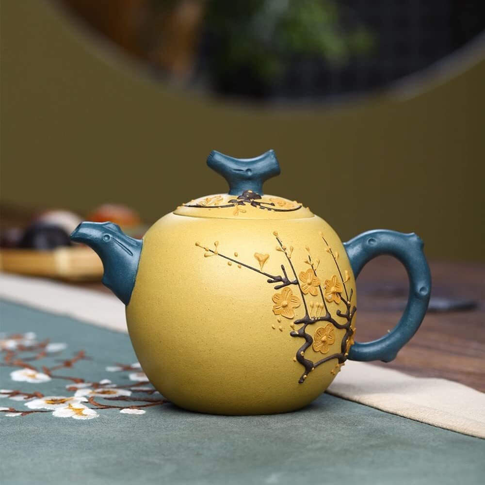 280ml Yixing Purple Clay Pot Handmade Plum Blossom Teapot Kung Fu Tea Set