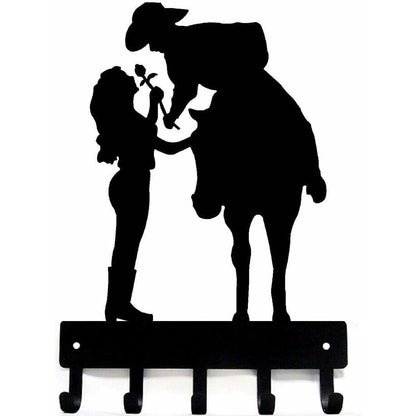Wall Mounted Hook Up Romantic Couple Key Rack Hanger Metal Pendant Wall Art Home