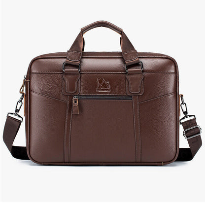 Men's Genuine Leather Shoulder Messenger Bags Business Work Bag Laptop Briefcase