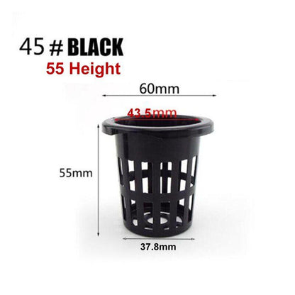 50Pcs Mesh Pot Net Cup Basket Hydroponic Nursery Aeroponic Plant Grow Clone Kit