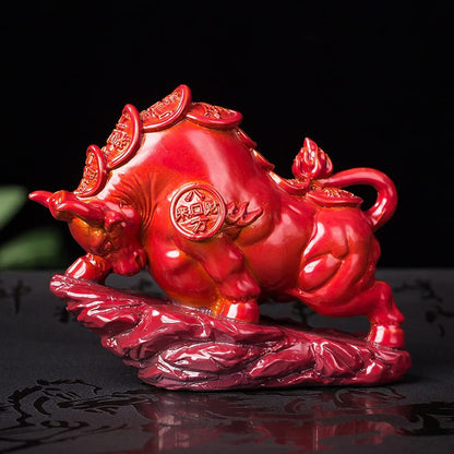 11.8cm Creative Tradition Resin Cow Color Changing Tea Pet Tea Set Tea Ornament