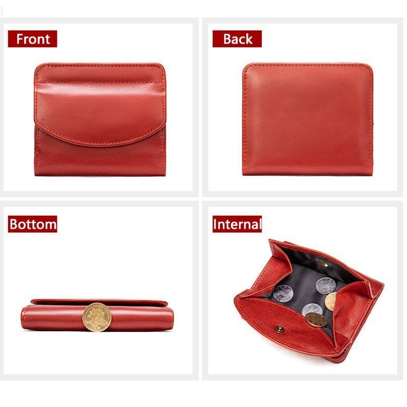 Short Wallet Purse Genuine Leather Card Holder Short Coin Money Bag 10.5*1*9.5cm