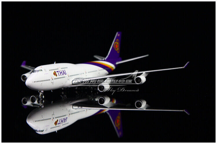 1:400 JC Wings THAI BOEING 747-400 Passenger Airplane Flap Down Diecast Model