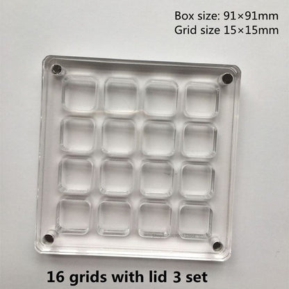 Watercolor Paint Empty Box 16/36 Grid Acrylic Transparent Magnetic Color Palette