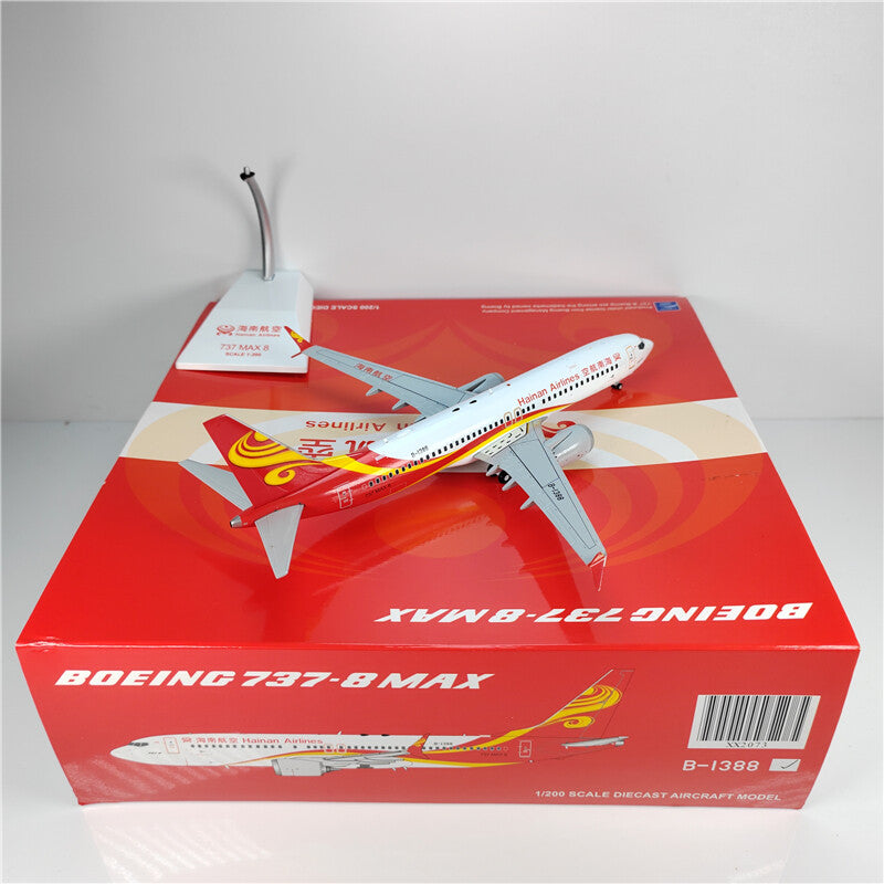 1:200 JC Wings Hainan Airlines BOEING 737 MAX8 Passenger Airplane Diecast Model