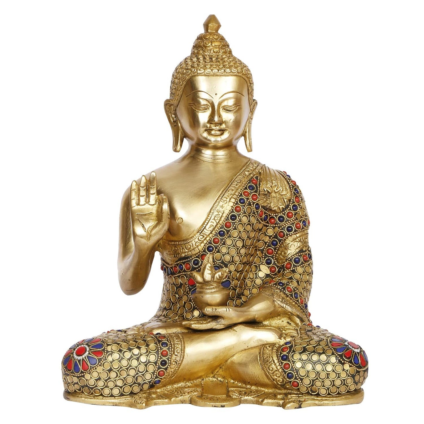 Brass Lord Blessing Gautam Buddha Idol Statue Figurine Home Decor