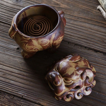 Chinese Suanni Ceramic Incense Burner Tea Table Ornament for Agarwood Sandalwood