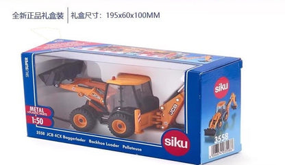 1:50 20CM JCB 4CX BACKHOE LOADER Construction Machine Equipment Diecast Model