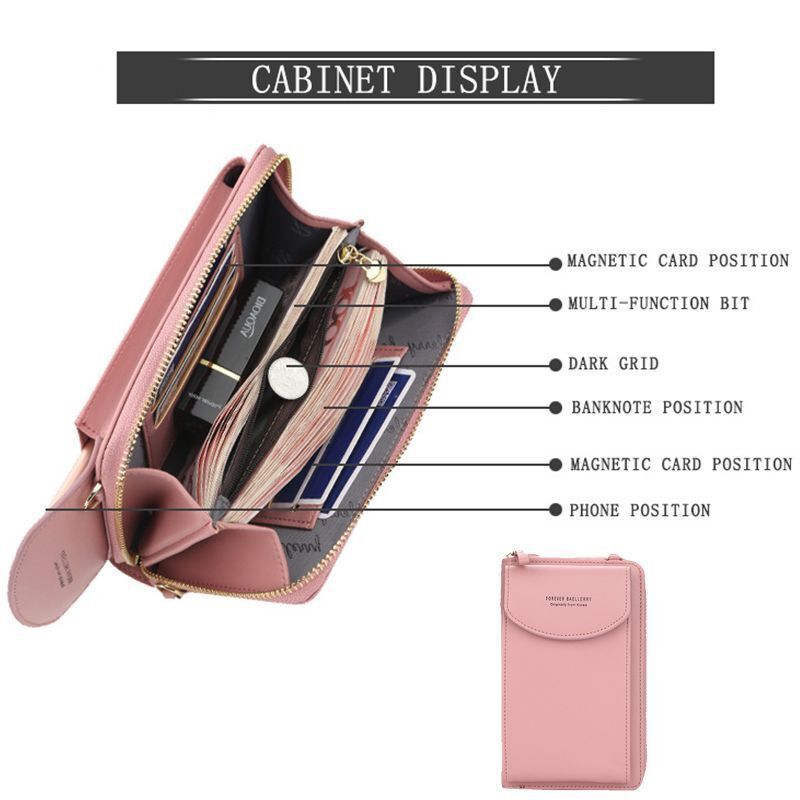 Wallet Shoulder Mini Synthetic Leather Bag Straps Phone Big Card Holders Handbag