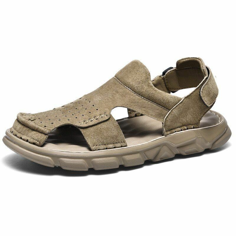 Upstream shoes leather breathable sandals summer Wading shoes soft-soled beach