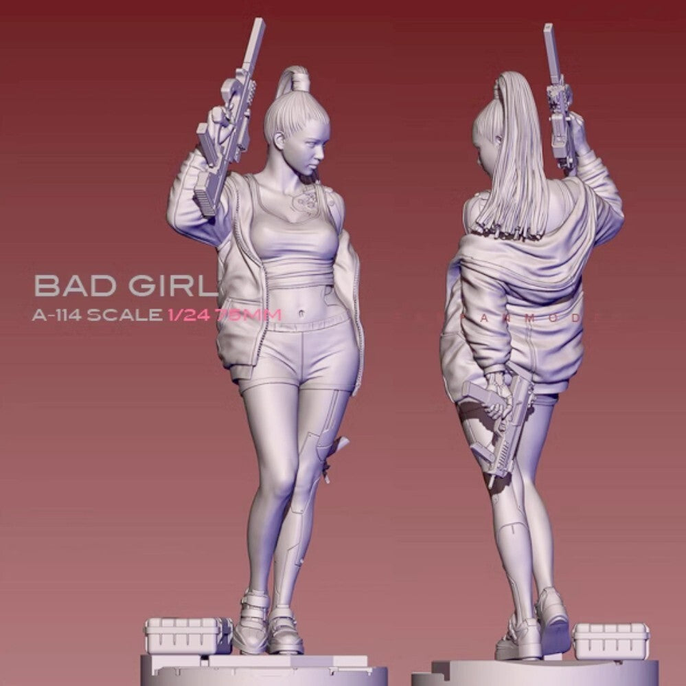 1:24 resin figure model kit Bad Girl Urban Villain Unassembled Unpainted