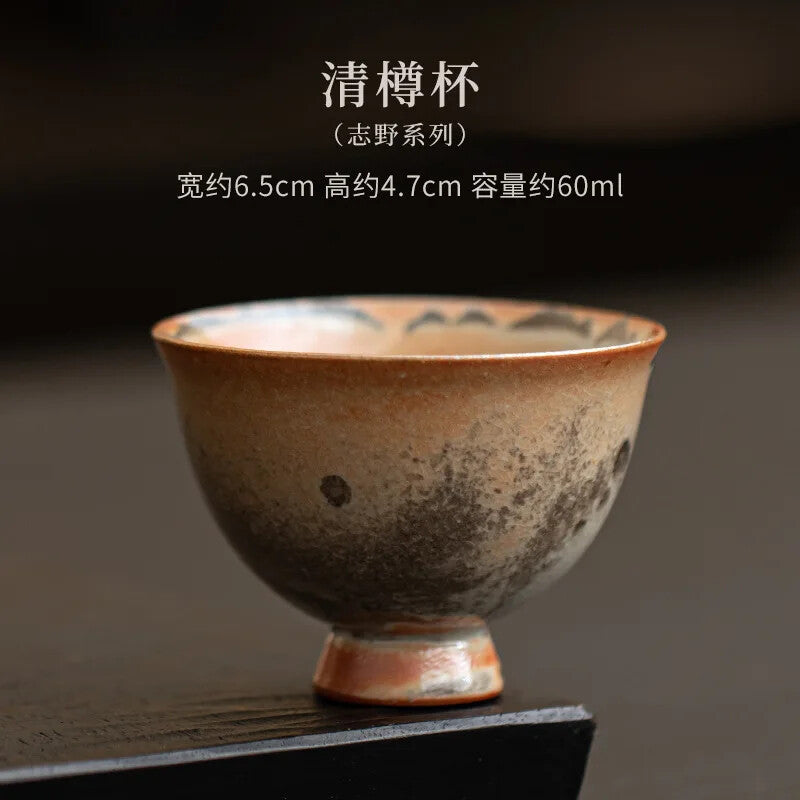 Handmade Wood-fired Porcelain Teacup Kiln Change Cat Ceramic Tea Cup Tea Set