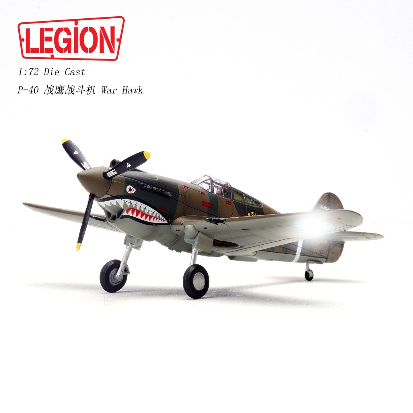1:72 LEGION P-40C(Hawk 81A-2) #7 Fighter Plane Diecast Military Aircraft Model