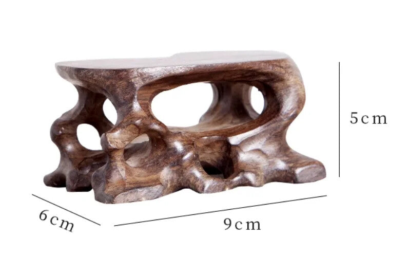 Small base, solid wood, Chinese style, bracket, strange stone, teacup holder -