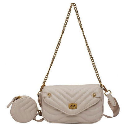 Crossbody Bags Handbag Women 2 Pc/Set Thread Chain Shoulder Messenger Bag