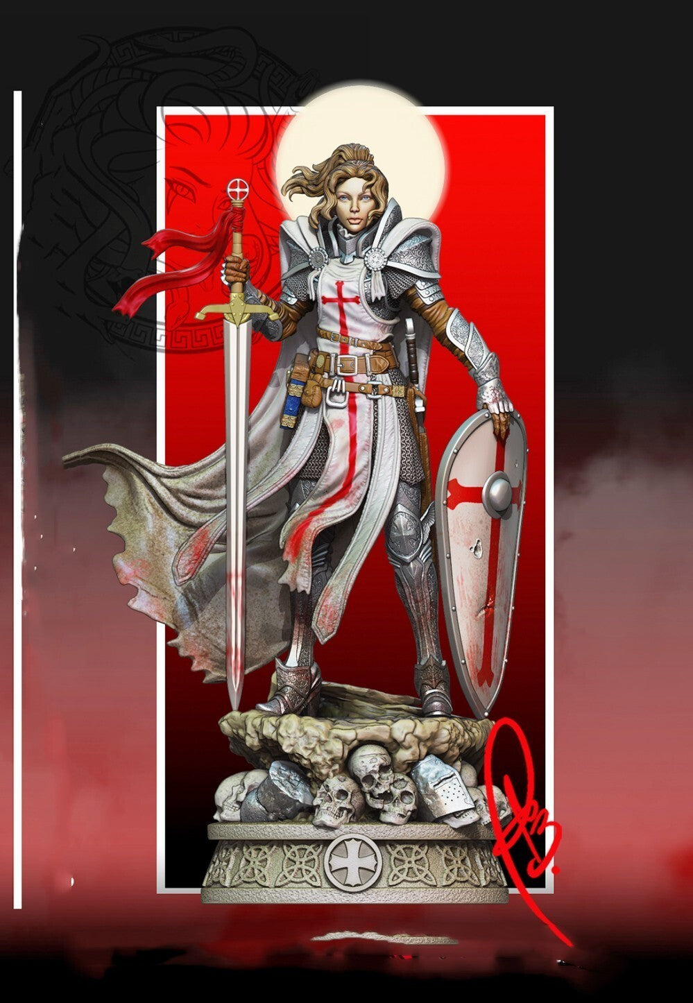1/24 resin figures model Female Knight Knight Unassembled Unpainted