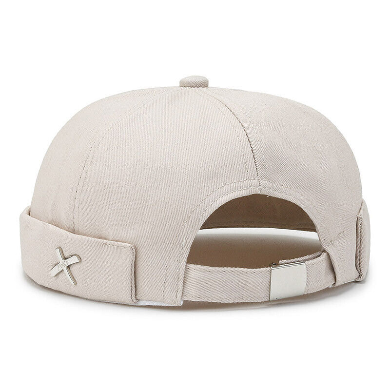 Men's Retro Brimless Hat Skull cap Sailor Cap Beanie Rolled Cuff Adjustable*