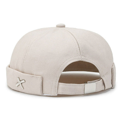 Men's Retro Brimless Hat Skull cap Sailor Cap Beanie Rolled Cuff Adjustable*
