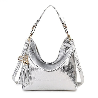 Hobo Messenger Shoulder Bag Vintage Tassel Leather Handbag Big Crossbody Purse